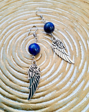 Cercei lapis lazuli & aripi inger