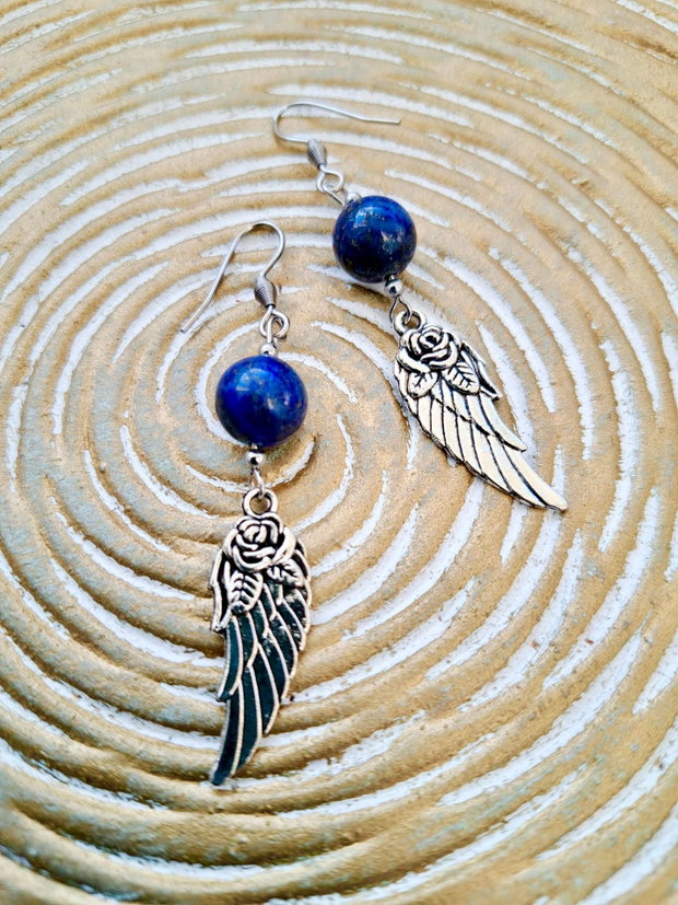 Cercei lapis lazuli & aripi inger