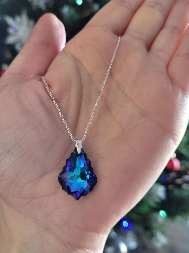 Colier argint cu pandantiv Swarovski Baroque