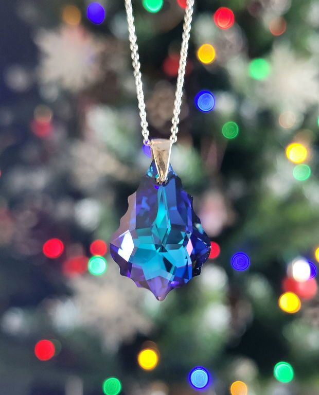 Colier argint cu pandantiv Swarovski Baroque