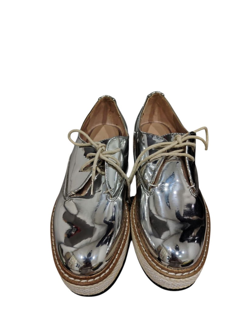 Pantofi Zara, lacuiți, culoarea chrome