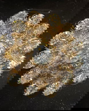 BROSA/PANDANTIV SUPERBA ANII 40 ARGINT FILIGRAN SI CRISTALE BOEHMIA