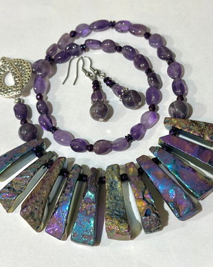 SET ~PURPLE MERMAID DREAMS~colier și cercei