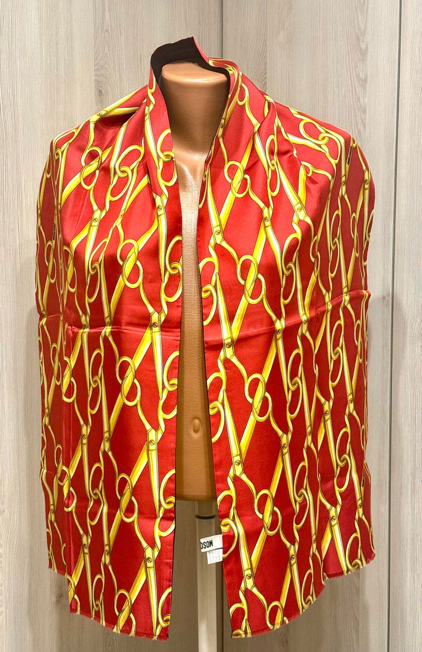 ESARFA ELEGANTA MOSCHINO ORIGINALA DOUBLE FACE MATASE NATURALA,SEMNATA.UNISEX