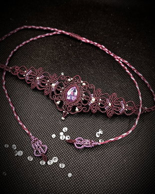 Colier choker cu frunze și cristal Swarovski