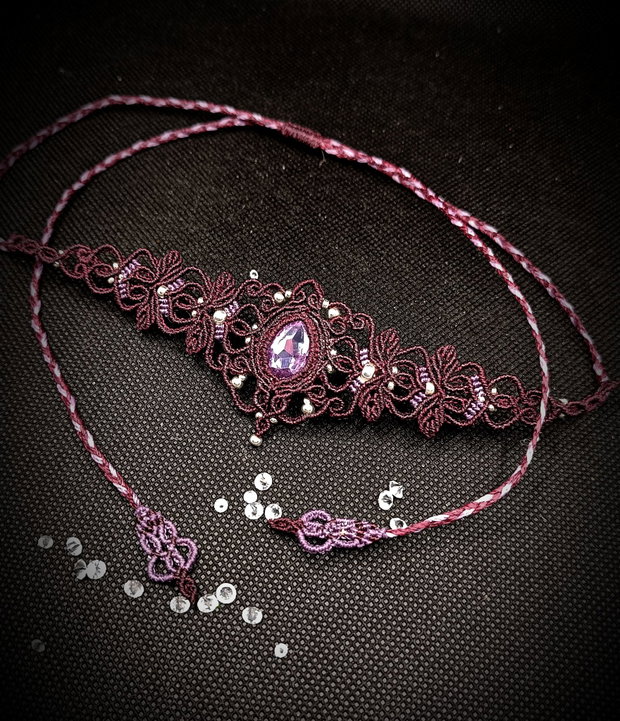 Colier choker cu frunze și cristal Swarovski
