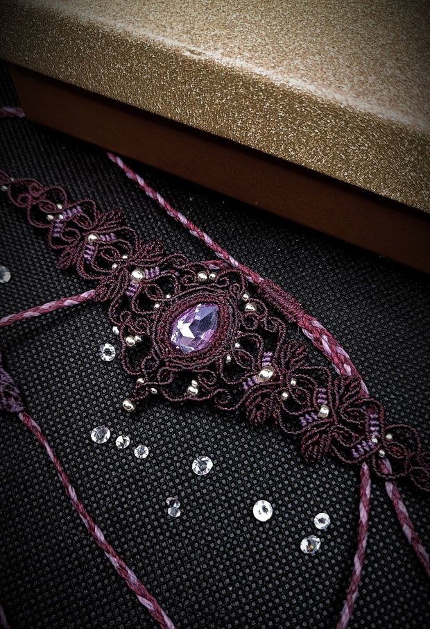 Colier choker cu frunze și cristal Swarovski
