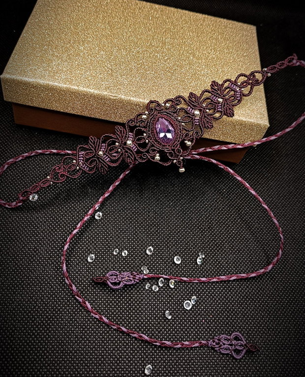 Colier choker cu frunze și cristal Swarovski