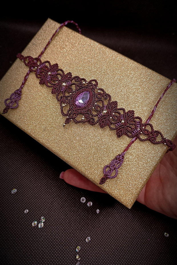 Colier choker cu frunze și cristal Swarovski