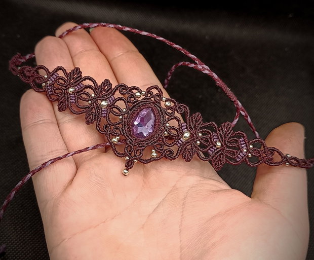 Colier choker cu frunze și cristal Swarovski