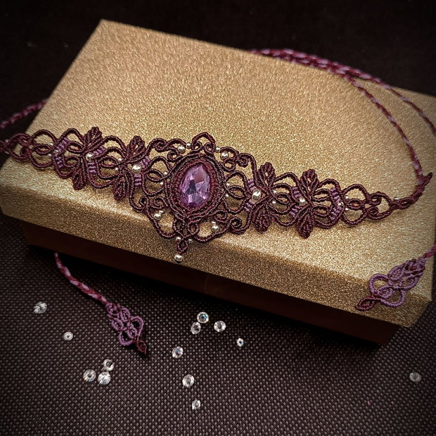 Colier choker cu frunze și cristal Swarovski