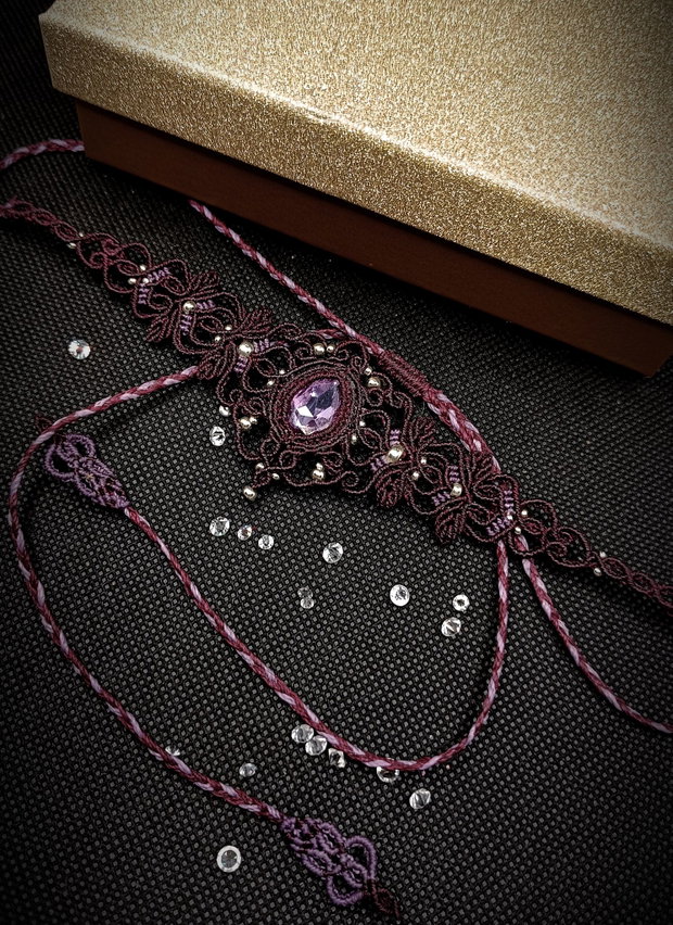Colier choker cu frunze și cristal Swarovski