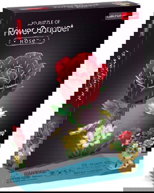 Puzzle 3D: Buchet de flori. Trandafir