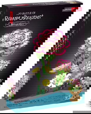 Puzzle 3D: Buchet de flori. Garoafa