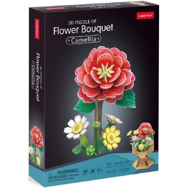 Puzzle 3D: Buchet de flori. Camelie