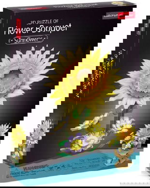Puzzle 3D: Buchet de flori. Floarea soarelui