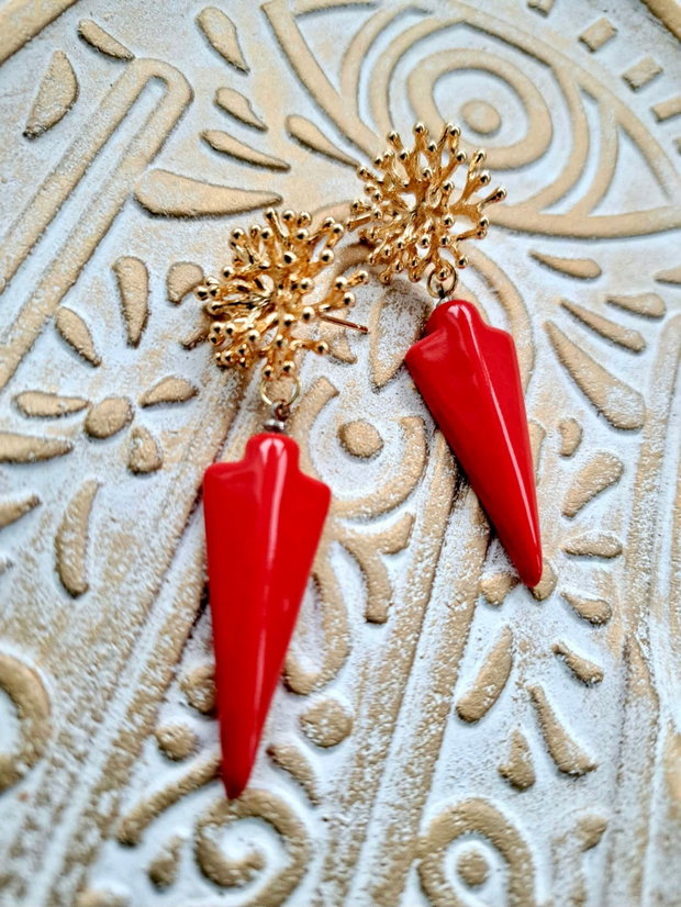 Cercei MARTISOR portelan rosu
