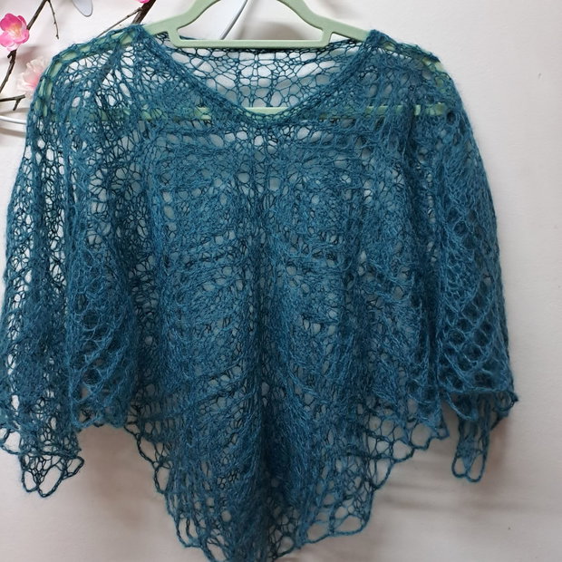 Capă/bolero mohair turcoaz