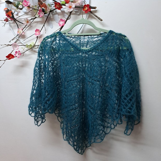 Capă/bolero mohair turcoaz