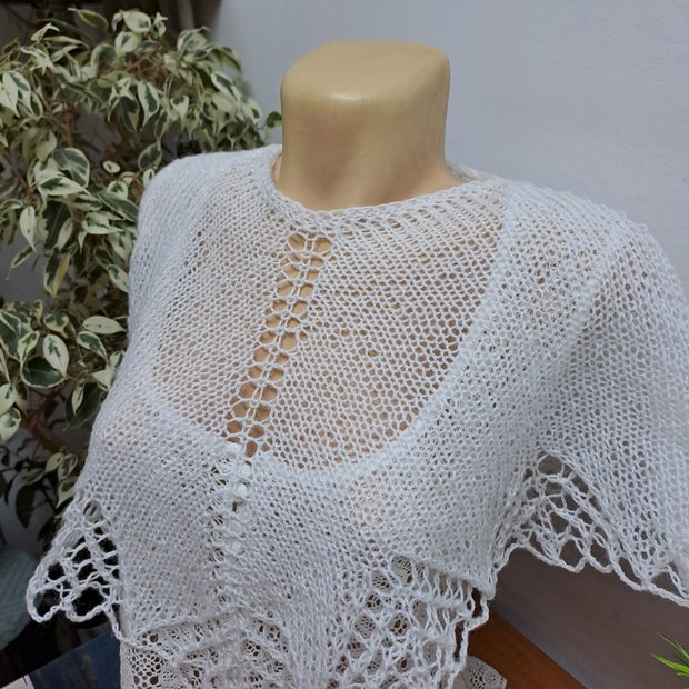 Capă/bolero alb