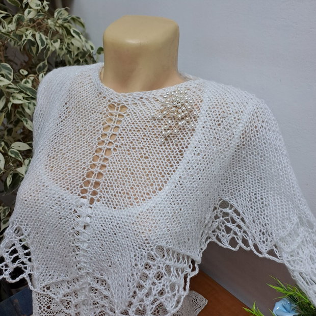 Capă/bolero alb