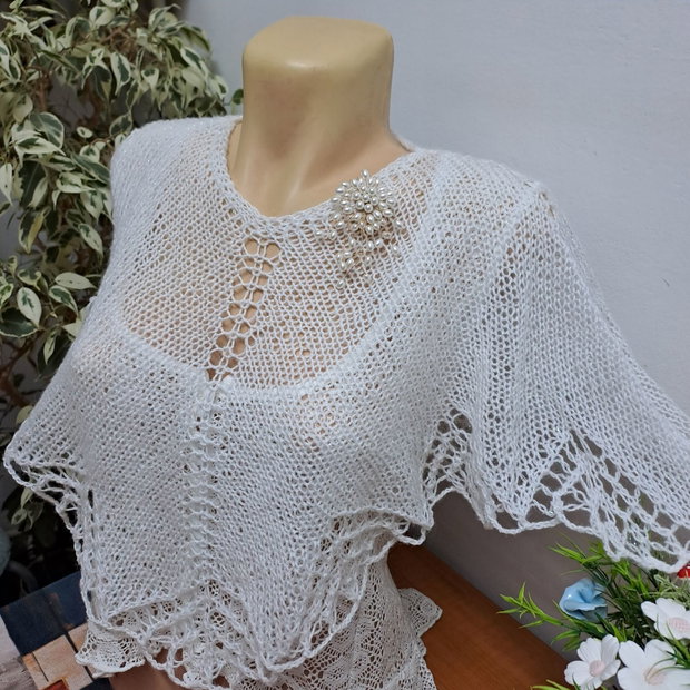 Capă/bolero alb