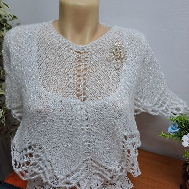Capă/bolero ivoar cu paiete