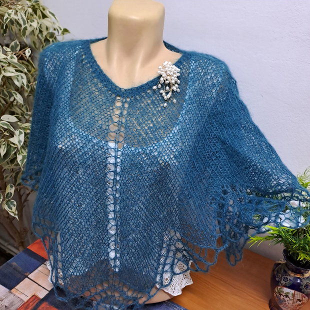 Capă/bolero turcoaz