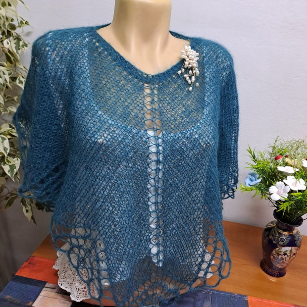 Capă/bolero turcoaz
