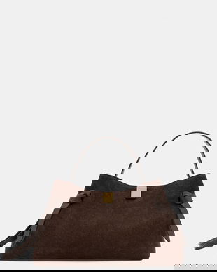 Yuzefi geantă de mână din piele întoarsă GYOZA