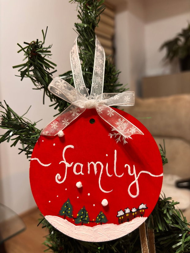 Ornament / glob / cadou Craciun familie personalizat
