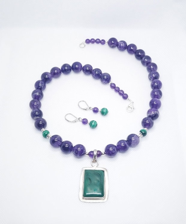 Set ametist, malachit