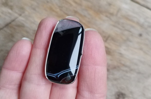 Inel agata sardonyx neagra, reglabil