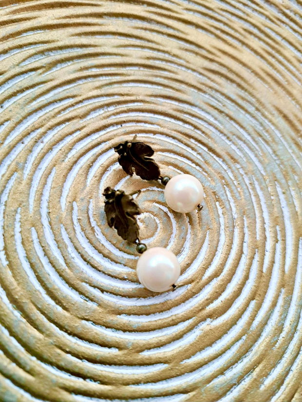 Cercei vintage perle crem Swarovski