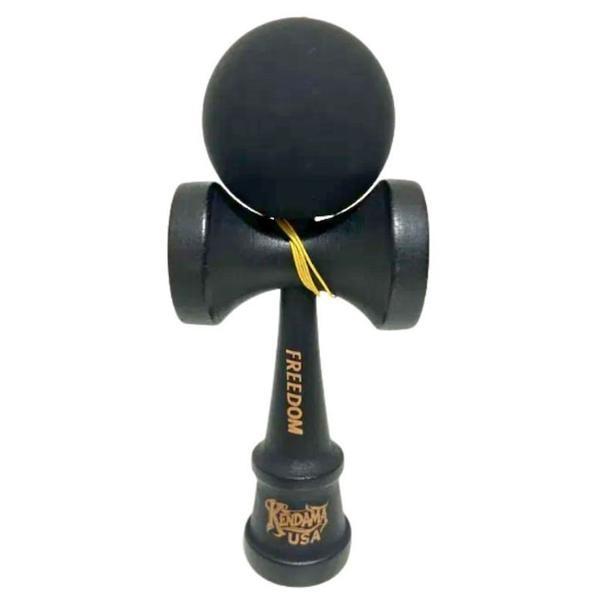 Kendama USA Forever &ndash; Rubber Grip Ball, Edition All Black, Model Freedom, Lemn Premium