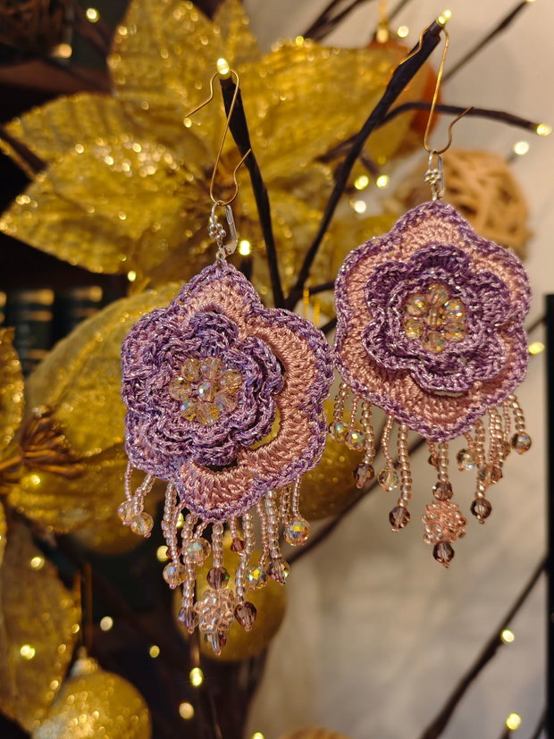 Cercei Boho cu cristale Swarovski
