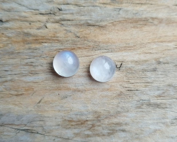 Cabochon piatra lunii, 8 mm, 2 buc
