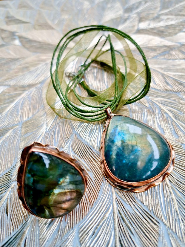 Set vintage labradorit & cupru