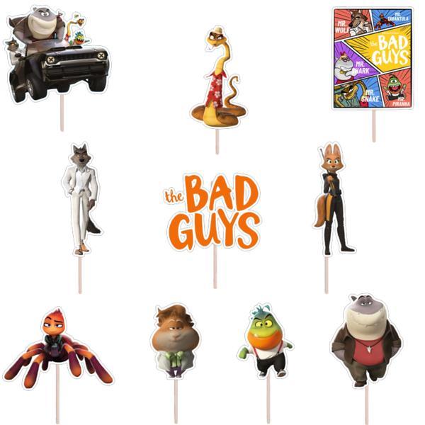 Set figurine tort/brioșe Bad Guys, Bita Decorations, Photo Paper Glossy