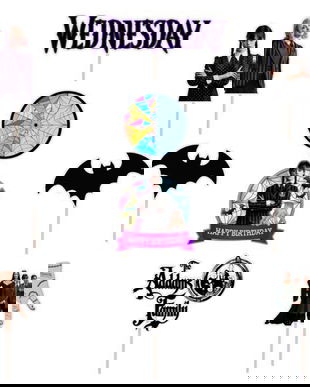 Set figurine tort/brioșe Wednesday, Bita Decorations, Photo Paper Glossy