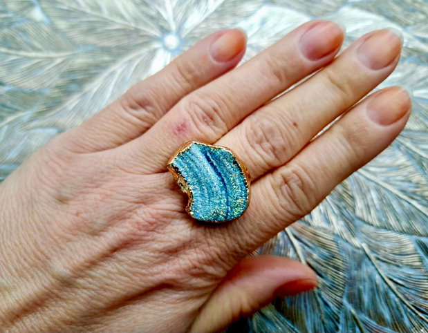 Inel Agata Druzy & alama aurita