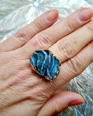 Inel Agata Druzy & alama aurita