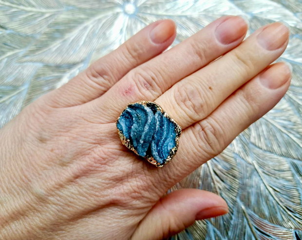 Inel Agata Druzy & alama aurita