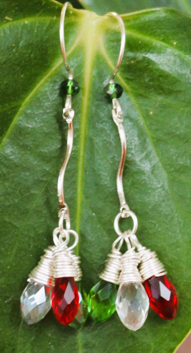 Cercei handmade cu cu cristale fatetate
