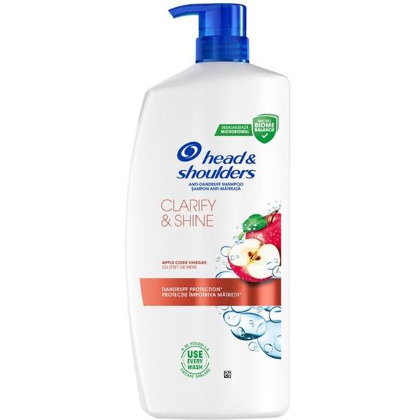 Sampon Antimatreata cu Otet de Mere - Head&amp;Shoulders Anti-dandruff Shampoo Clarify &amp; Shine Apple Cider Vinegar, 800 ml
