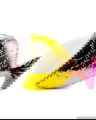 Perie deprăfuit, formă de pește, mini, auriu