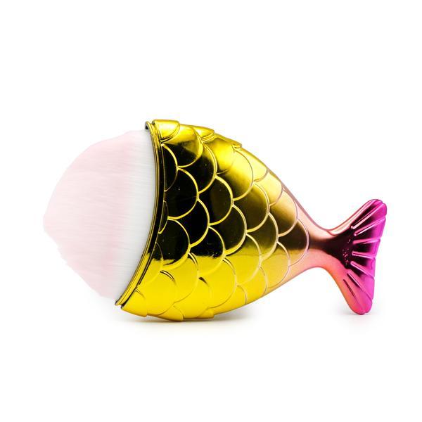 Perie deprăfuit, formă de pește, mini, auriu