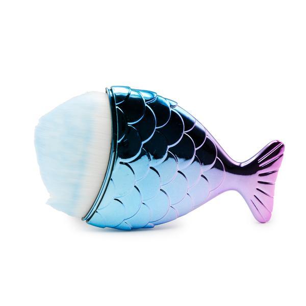 Perie deprăfuit, formă de pește, mini, turcoaz-roz