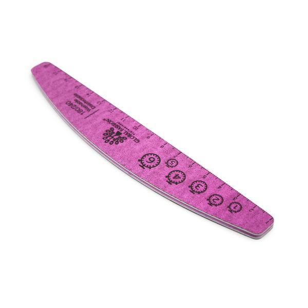 Pilă de unghii cu riglă, 180/240, violet