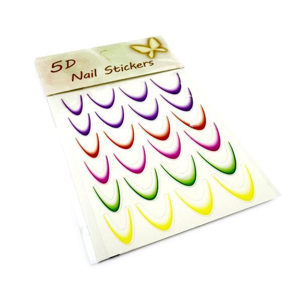 Stickere tip slider design french-ombr&eacute; colorate